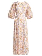 Matchesfashion.com Thierry Colson - Phoebe Floral Print Cotton Maxi Dress - Womens - Pink White