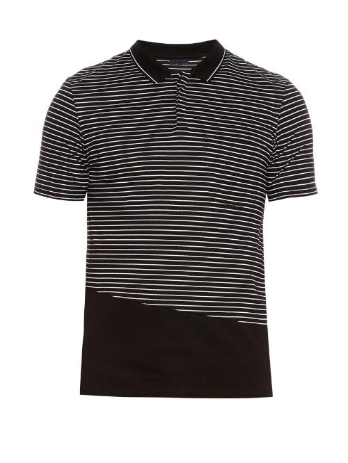 Lanvin Striped Cotton-piqu Polo Shirt