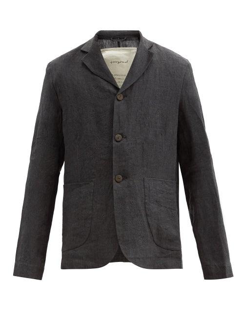 Matchesfashion.com Toogood - The Metalworker Single-breasted Linen Blazer - Mens - Dark Grey