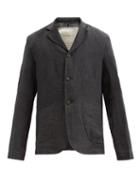 Matchesfashion.com Toogood - The Metalworker Single-breasted Linen Blazer - Mens - Dark Grey