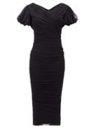 Matchesfashion.com Dolce & Gabbana - Gathered Tulle Dress - Womens - Black