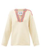 Re/done - 90s Striped Cotton-blend Sweater - Womens - Ivory Multi