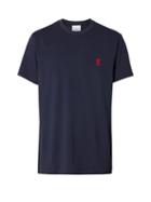 Mens Rtw Burberry - Logo-embroidered Jersey T-shirt - Mens - Navy