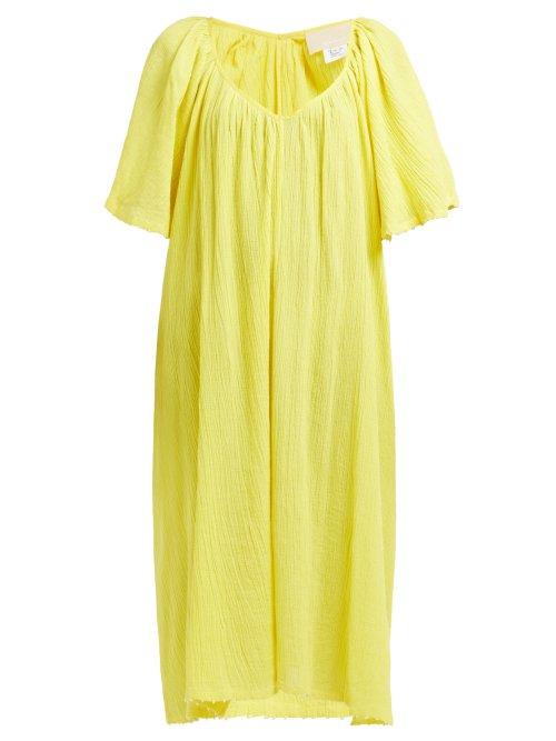 Matchesfashion.com Anaak - Uma Cotton Gauze Dress - Womens - Yellow