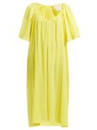Matchesfashion.com Anaak - Uma Cotton Gauze Dress - Womens - Yellow