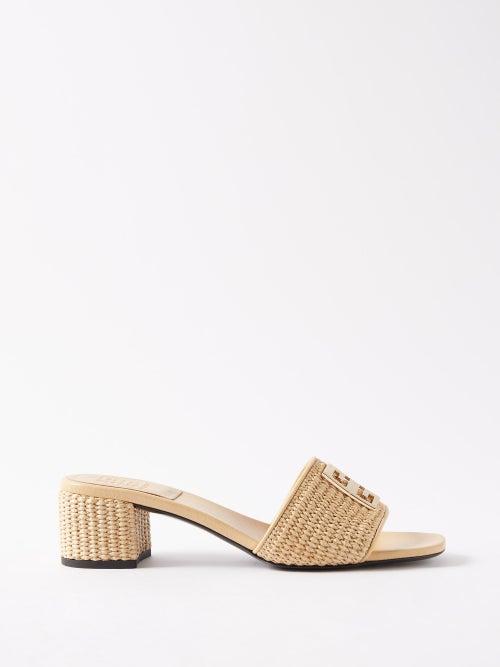 Givenchy - 4g-plaque 45 Faux Raffia Sandals - Womens - Natural