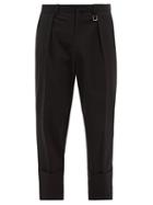 Wooyoungmi - Turn-up Cuff Pleated Cropped Trousers - Mens - Black