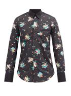Matchesfashion.com Paco Rabanne - Floral-print Cotton-poplin Shirt - Mens - Black Multi
