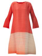 Pleats Please Issey Miyake - Technical-pleated Trapeze Dress - Womens - Red Multi