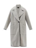 Proenza Schouler - Faux-leather Trim Double-faced Cashmere Coat - Womens - Grey
