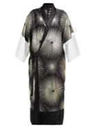 Matchesfashion.com Haider Ackermann - Sunburst Silk Blend Jacquard Kimono Opera Coat - Womens - Black