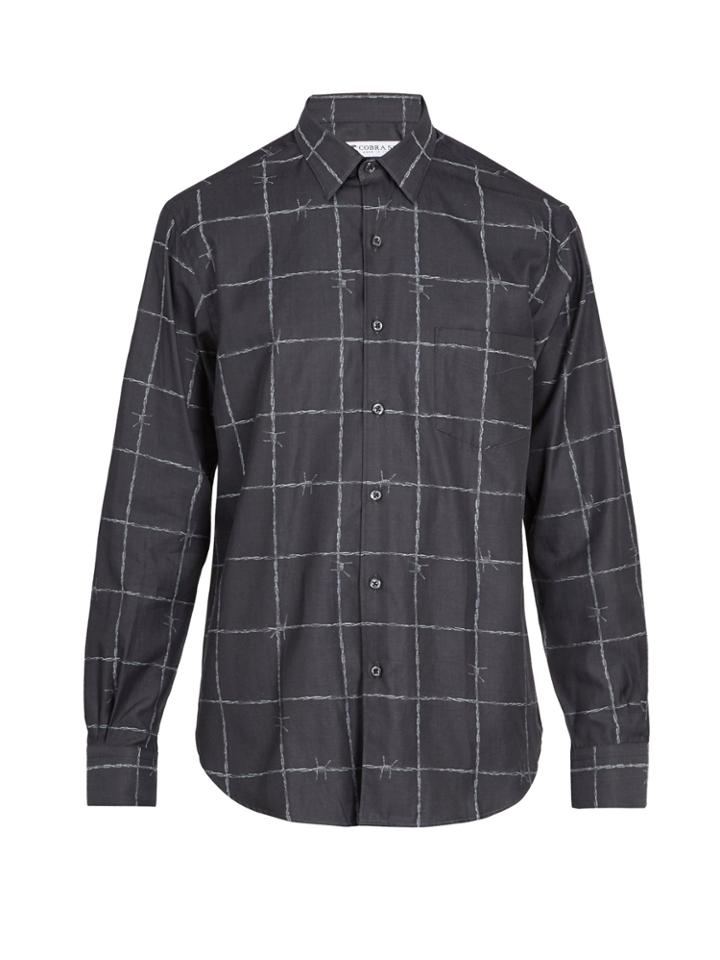 Cobra S.c. Barbed Wire-jacquard Cotton Shirt