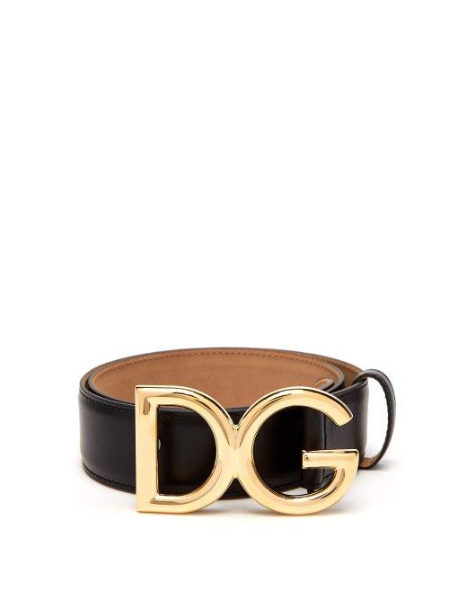 Matchesfashion.com Dolce & Gabbana - Dg Buckle Leather Belt - Womens - Black