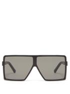 Matchesfashion.com Saint Laurent - Betty Flat Top Acetate Sunglasses - Mens - Black