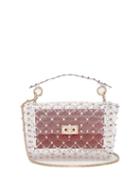 Matchesfashion.com Valentino - Rockstud Quilted Pvc Shoulder Bag - Womens - Clear