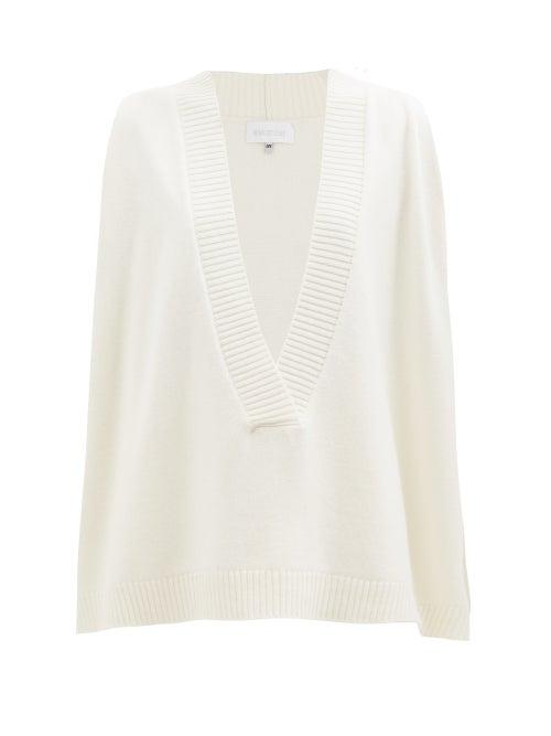 Eskandar - V-neck Cashmere Sleeveless Sweater - Womens - Ivory