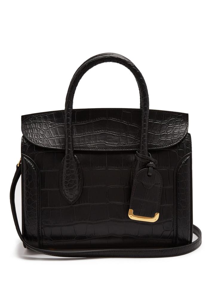 Alexander Mcqueen Heroine Crocodile-effect Leather Tote