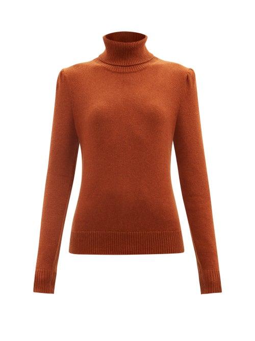 Chlo - Roll-neck Cashmere Sweater - Womens - Dark Brown