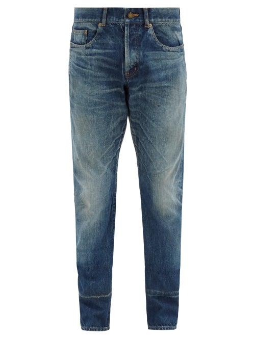 Matchesfashion.com Saint Laurent - Faded Straight-leg Jeans - Mens - Blue