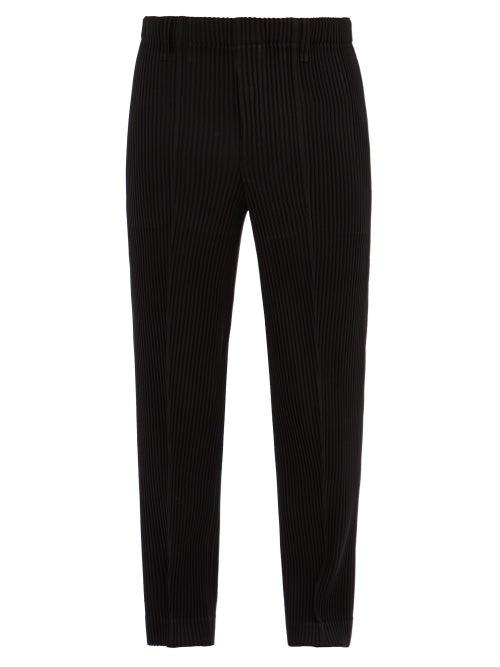 Matchesfashion.com Homme Pliss Issey Miyake - Tailored Technical-pleated Straight-leg Trousers - Mens - Black