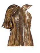 Matchesfashion.com Peter Pilotto - Asymmetric Striped Silk Blend Lam Top - Womens - Gold Multi