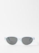 Celine Eyewear - Cat-eye Acetate Sunglasses - Womens - Pale Blue