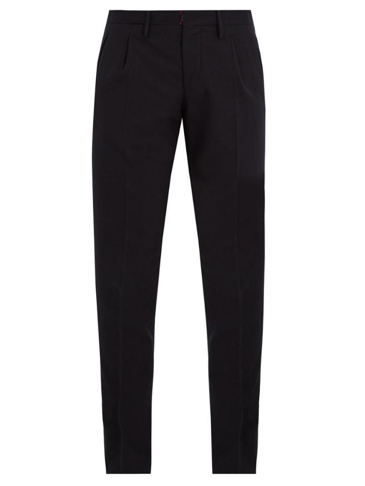Incotex Mid-rise Slim-leg Cotton And Wool-blend Trousers