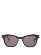 Matchesfashion.com Saint Laurent - Warped D-frame Acetate Sunglasses - Womens - Black