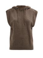 Ladies Rtw The Frankie Shop - Juno Sleeveless Hooded Wool-blend Sweater - Womens - Dark Brown