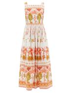 Ladies Beachwear Le Sirenuse, Positano - Julia Winter Garden-print Cotton Maxi Dress - Womens - White Print