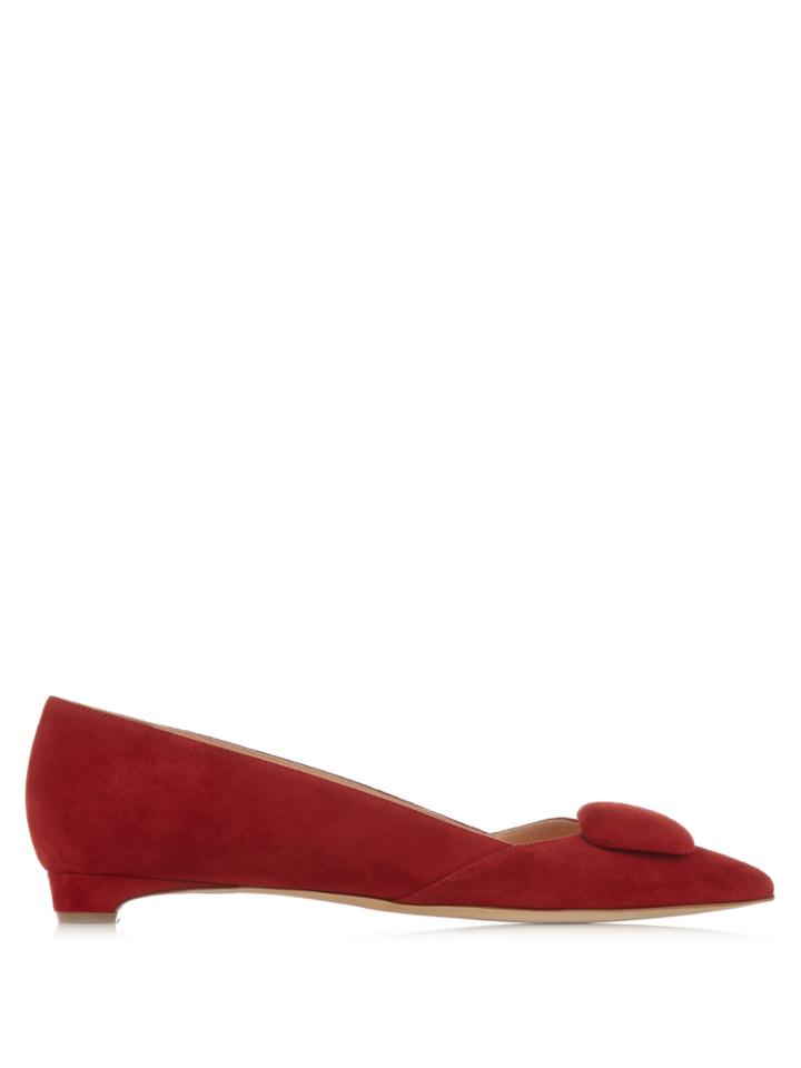 Rupert Sanderson Aga Point-toe Suede Flats