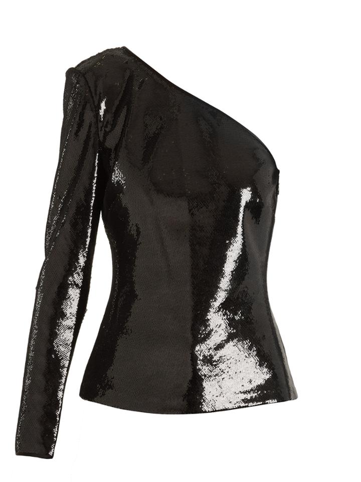 Diane Von Furstenberg One-shoulder Sequin-emebllished Top