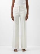 Bella Freud - High-waisted Wool Tuxedo Trousers - Womens - Ivory