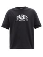 Balenciaga - Paris-print Cotton-jersey T-shirt - Mens - Black White