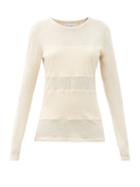 Matchesfashion.com Raey - Double-panel Long-sleeved Cotton-blend T-shirt - Womens - Pale Pink