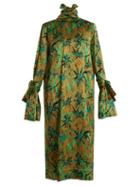 Matchesfashion.com Marni - Long Sleeved Herbage Print Midi Dress - Womens - Green Print