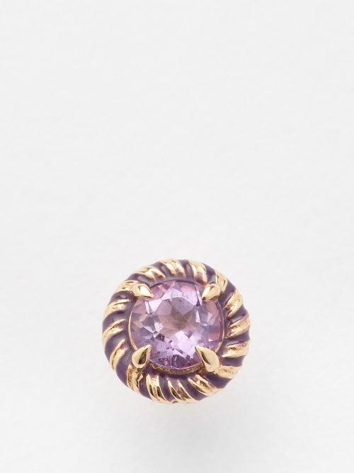 Alison Lou - Amethyst & 14kt Gold Single Earring - Womens - Gold Multi