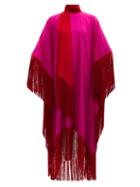 Ladies Rtw Taller Marmo - Mrs Ross High-neck Fringed Crepe Kaftan Dress - Womens - Red