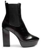 Saint Laurent Vika Leather Platform Ankle Boots