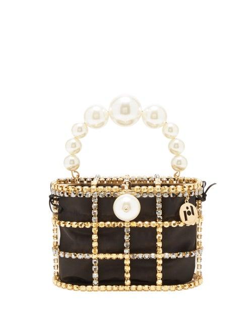 Rosantica - Holli Crystal, Faux-pearl And Metal Bag - Womens - Nude Multi