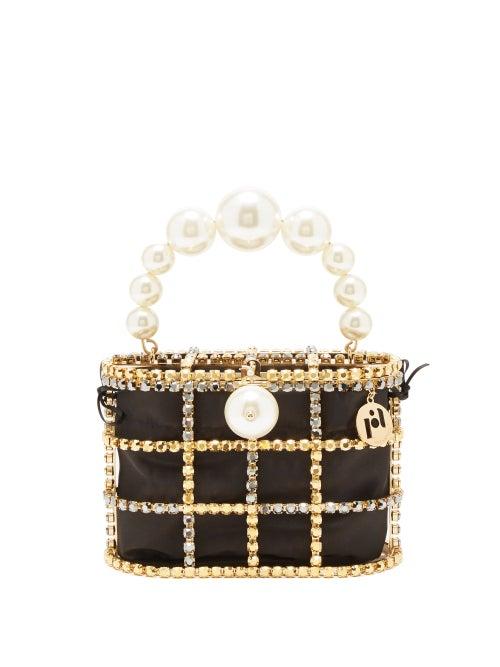 Rosantica - Holli Crystal, Faux-pearl And Metal Bag - Womens - Nude Multi