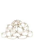 Matchesfashion.com Simone Rocha - Faux-pearl And Crystal-embellished Cap - Womens - Pearl