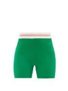 The Upside - Tropez Lucia Ribbed Cotton-blend Cycling Shorts - Womens - Green