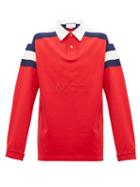 Matchesfashion.com Gucci - Gucci Long Sleeved Cotton Polo Shirt - Mens - Red