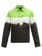 Matchesfashion.com Valentino - Jelly Block Tie-dye Denim Jacket - Mens - Green Multi