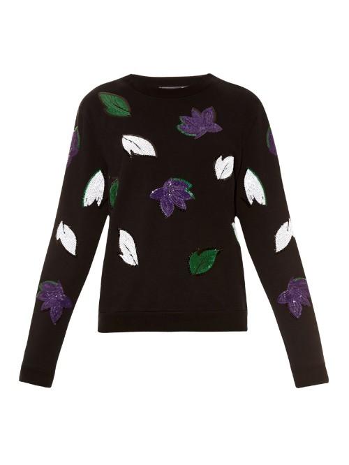 Sportmax Code Pina Embellished Cotton-blend Sweatshirt