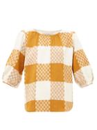 Matchesfashion.com Ace & Jig - Goldie Balloon Sleeve Checked Cotton Blouse - Womens - Beige Multi