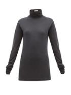 Matchesfashion.com Lemaire - Roll Neck Cotton Blend Top - Womens - Dark Grey