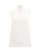 Matchesfashion.com Joseph - Balma High-neck Sleeveless Silk Blouse - Womens - Ivory