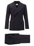 Matchesfashion.com Maison Margiela - Double-breasted Cotton-twill Suit - Mens - Navy